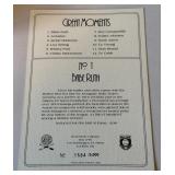 Babe Ruth /5,000 1985 Perez Steele Great Moments #1 Numbered 1584/5,000 Baseball Card Babe Ruth /5,000 1985 Perez Steele Great Moments #1 Numbered 1584/5,000 Baseball Card