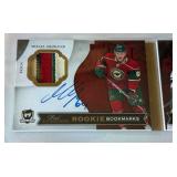 Granlund/Coyle /25 Booklet Dual Auto & Tri-Color Relic RC2013-14 The Cup Rookie Bookmarks #DABGC Beckett Graded 8 / 10 Numbered 07/25 Minnesota Wild Hockey Card Granlund/Coyle /25 Booklet Dual Auto & Tri-Color Relic RC2013-14 The Cup Rookie Bookmarks #DABGC Beckett Graded 8 / 10 Numbered 07/25 Minnesota Wild Hockey Card