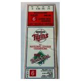 Minnesota Twins 1987 World Series Game 6 Laminated Baseball Ticket Minnesota Twins 1987 World Series Game 6 Laminated Baseball Ticket