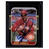 Barry Larkin Autographed RC 1987 Donruss #492 Rookie Baseball Card Barry Larkin Autographed RC 1987 Donruss #492 Rookie Baseball Card