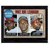 Roberto Clemente / Hank Aaron / Orlando Cepeda (3 HOFs!) 1968 Topps #3 NL RBI Leaders Vintage Baseball Card Roberto Clemente / Hank Aaron / Orlando Cepeda (3 HOFs!) 1968 Topps #3 NL RBI Leaders Vintage Baseball Card