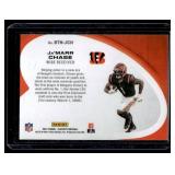 Ja'Marr Chase RC Behind the Numbers Insert 2021 Playoff #BTN-JCH Rookie Football Card Ja'Marr Chase RC Behind the Numbers Insert 2021 Playoff #BTN-JCH Rookie Football Card
