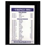 1984 Minnesota Vikings and University of Minnesota Vintage Pocket Schedule 1984 Minnesota Vikings and University of Minnesota Vintage Pocket Schedule