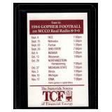 1984 Minnesota Vikings and University of Minnesota Vintage Pocket Schedule 1984 Minnesota Vikings and University of Minnesota Vintage Pocket Schedule