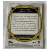 Joe Mauer Game Used Relic /399 2013 Topps Tier One #TOR0JM Numbered 337/399 Minnesota Twins Baseball Card Joe Mauer Game Used Relic /399 2013 Topps Tier One #TOR0JM Numbered 337/399 Minnesota Twins Baseball Card