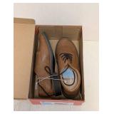 NEW CAT & JACK KIDS WILL FLATS SIZE 4 COGNAC