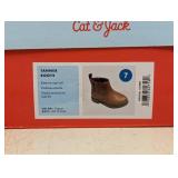 NEW CAT & JACK KIDS TANNER BOOTS SIZE 7 COGNAC