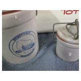 2 Coolers and vintage stoneware... 2 Coolers and vintage stoneware...
