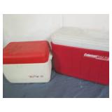 2 Coolers and vintage stoneware... 2 Coolers and vintage stoneware...