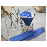 Folding stands, zippered cooler and... Folding stands, zippered cooler and...