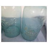 3 Large blue Ball mason jars... 3 Large blue Ball mason jars...