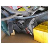 Box of assorted batteries, charger ... Box of assorted batteries, charger ...