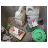 Plastic tote of automotive fluids, ... Plastic tote of automotive fluids, ...