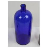 Vintage whiskey decanters: Jack Daniel's, Old Fitzgerald, cobalt blue (Lot of 5) (EMPTY)