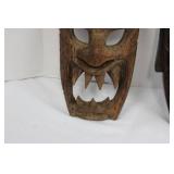 Hand-Carved Demon Masks - 3 Wooden Masks for Display Approximately 12'Tall