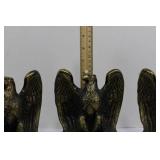 Solid Brass Eagle Figurines Set - 4 Large Eagles & Arch Stand & Wood Base - Taiwan Approximately 7' Tall