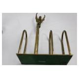 Solid Brass Eagle Figurines Set - 4 Large Eagles & Arch Stand & Wood Base - Taiwan Approximately 7' Tall