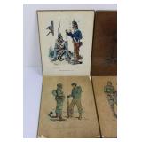 Vintage US Army Infantry Set - 6 Antique Military Wall Decor (1814-1950) 12' x 9'