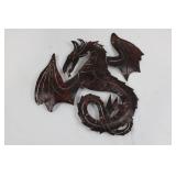 Metal Dragon Wall Art Set - 4 Pieces, Colorful Fantasy Dragon Sculptures Various Sizes