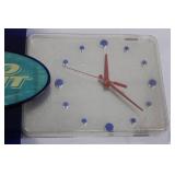 Bud Light Clock Sign with Blue Ribbon Accent (Tested, Clock in working condition) Approximately 25'L