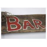 Lakeside Bar Sign (Lot of 2) - Wooden Vintage Sign Panels, 78in & 55in
