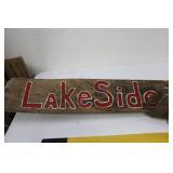Lakeside Bar Sign (Lot of 2) - Wooden Vintage Sign Panels, 78in & 55in