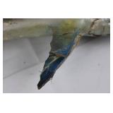 Decorative Painted Wooden Fish Sculpture - Green/Blue Speckled Display Model 33'L