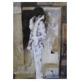 Framed Art Prints - Pair of Women Portraits in Abstract Collage 27.5' x 23.5'