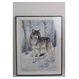 Al Agnew Wolf in Snow Framed Print, 1991 27' x 21'