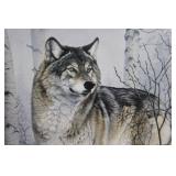 Al Agnew Wolf in Snow Framed Print, 1991 27' x 21'