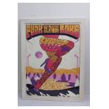 Framed Psychedelic Poster Art - Colorful Landscape with Stylized Figure 26.5' x 20.5'