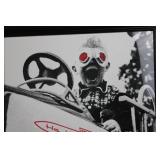 Tonka Framed Wall Art - Black & White Photo of Child in Gas Mask in Tonka Truck 28.5' x 22.5'