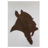 Vikings Football Mascot Metal Silhouette Wall Decor - Rusty Cutout