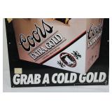 Coors Extra Gold Draft Poster Sign - Grab A Cold Gold Vintage Beer Ad 23'Tall