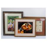 Framed Art Prints Set - Duck Portraits, Orange Lily Close-Up & Country Sampler Many Sizes