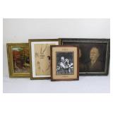 Five Vintage Framed Pictures - Landscapes & Portraits in Ornate Frames Many Sizes