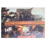 Wells Fargo & Co Overland Stage Framed Print - Western Horse-Drawn Stagecoach Scene 36' x 24.5'