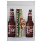 Leinenkugel's Berry Weiss Bier Bottles & The Flavor of the Northwest Sign (Lot of 3) 36'H