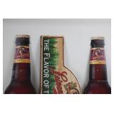 Leinenkugel's Berry Weiss Bier Bottles & The Flavor of the Northwest Sign (Lot of 3) 36'H