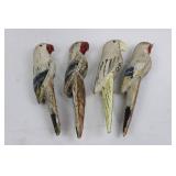 Hand-Carved Wooden Birds (Lot of 4)