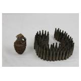 Pineapple Hand Grenade (Mk II-style) with Cartridge Casings