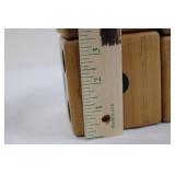 Wooden Dice Set - 6 D6 Cubes with Black Pips 3.5 inches per side