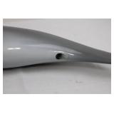 Shark Figurine Sculpture - Gray Plastic, About 11.5 in Long, Open Mouth with Teeth