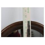 Oval Wood-Framed Mirror - 21 in Tall Brown Frame