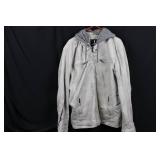 Buffalo Jeans Hooded Zip-Up Jacket - Light Gray, XXL