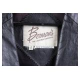 Bermann's The Leather Experts Leather Blazer - Black, Size 42, Made in Taiwan ROC