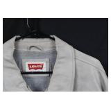 Levi's Light Gray Jacket - Button Front, 2 Chest Pockets, Red Tab