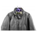 Eddie Bauer Tall Men's XXL Genuine Leather Goose Down Bomber Jacket