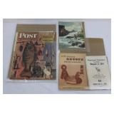 Vintage Hunting & Fishing Ephemera - Post Cover, Angler Print, North American Decoys 1968, Elk Master Call