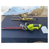 Ryobi P2603 18V Hedge Trimmer with Battery & Black & Decker 8115 Hedge Trimmer (Lot of 2)